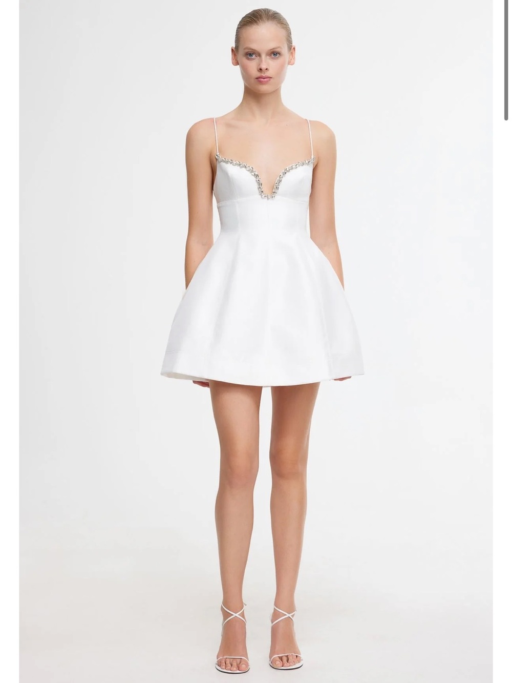 Acler Oakwood Mini Dress in Ivory US 4 / AU 8
